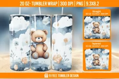 3D Bear In Snow Tumbler Wrap Designs Product Image 8