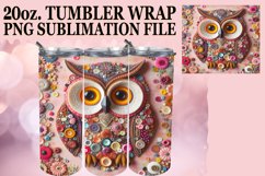 Bold Owl Tumbler Wrap: 3D Sublimation Design Product Image 1