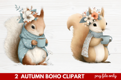 Autumn Boho Clipart | Fall Bohemian Aesthetic PNG Illustrati Product Image 1