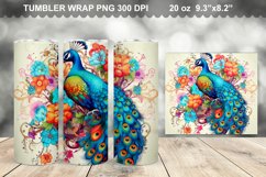 3D Rainbow Peacock 20 oz Skinny Tumbler Sublimation Product Image 11