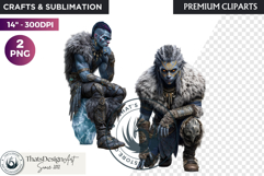 Viking Mythology Giants Clipart, Norse Jotuns gods Product Image 1