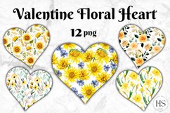 Valentine&#039;s Day Floral Heart Sublimation, Floral Heart PNG Product Image 1