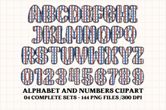 4th July Alphabet png clipart, independence letters doodle Product Image 4