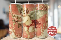 Cupid Vintage Valentine Tumbler | Valentine Tumbler Wrap Product Image 1