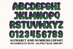 Neon Glitter Alphabet png clipart,neon glitter letter doodle Product Image 4
