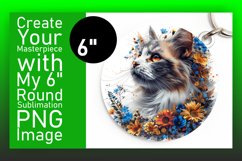 Joyful Cat Lover Circle Design Keychain Product Image 1