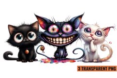 Watercolor Cute Funny Cat Clipart Sublimation, PNG Product Image 1