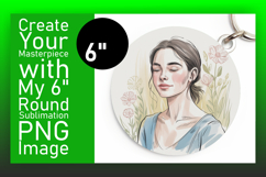 Lovely Keychain Round Design PNG , Beauty Woman Product Image 1