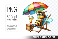 Summer Animals Clipart PNG Bundle, Beach Animals PNG Product Image 8