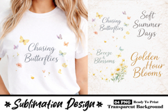 Chasing Butterflies Soft Minimal Sublimation Design Product Image 1