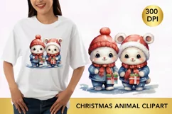 Christmas animal Clipart, Christmas animal sublimation Product Image 1