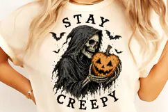 Stay Creepy PNG, Retro Dripping Heart Halloween PNG, Spooky Product Image 16