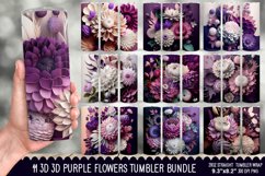 3d Purple Flowers Tumbler Wrap Bundle - 10 Designs Product Image 1