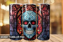Stained Glass Halloween Skull | Skull 20 oz Skinny Tumbler Product Image 1