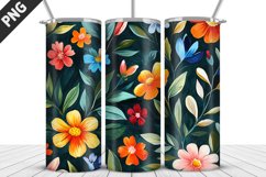 Flowers Tumbler Wrap | Sublimation Design | Tumbler PNG Product Image 1