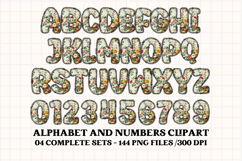 Cottagecore Alphabet png clipart, Floral letters doodle Product Image 4