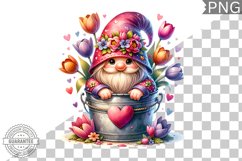 Spring Gnome Sublimation - Clipart PNG Design Product Image 1