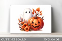 Fall Ghost Cutting Board. Cute Ghost Cutting Board Design Product Image 1