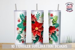 3D Sublimation Tumbler wrap Christmas flowers bundle paper Product Image 11