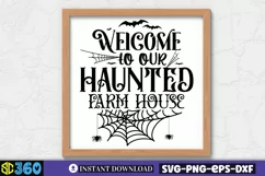 Welcome to our haunted farm house SVG, Vintage Halloween SVG Product Image 2