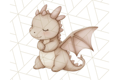 Watercolor Baby Dragon Clipart, Cute Nursery Fantasy PNG Product Image 4