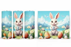 Bunny Easter Tumbler Design. Cute Bunny Tumbler Wrap Product Image 2