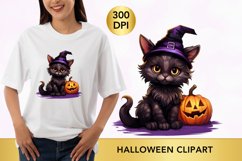 Cute cat halloween clipart, cat sublimation Product Image 1
