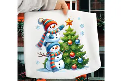 Cute Christmas Snowman PNG, Funny Christmas Snowman PNG Product Image 1