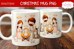 Christmas nativity mug wrap PNG for sublimation 11oz 15oz Product Image 3