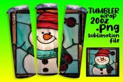 Winter Holiday 3D Snowman Tumbler Wrap Product Image 1
