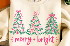 Merry and Bright PNG, Preppy Merry Coquette Christmas PNG Product Image 2