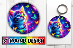 Timeless Circle Car Coasters PNG, Cat Product Image 1