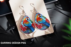 Stained Glass Macaw flowers Earring Design Product Image 1