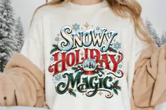Snowy Holiday Magic PNG - Vintage Snow Globe Typography Product Image 3