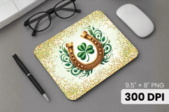 Lucky Horseshoe and Shamrock Mouse Pad PNG Sublimation Desig Product Image 1