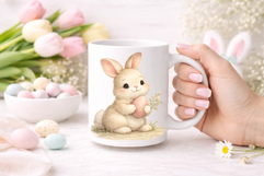 Cute Easter Bunny Clipart 3 Spring PNG SVG JPG Product Image 4