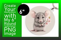 Cute Mouse Floral Round Design for Spring PNG Product Image 1