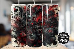 Black Red And Liquid stained Glass - Tumbler PNG Design Product Image 1