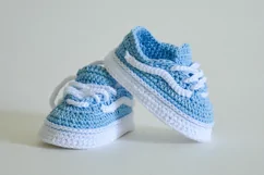 Fashion baby sneakers crochet pattern 4 sizes PDF download Product Image 9