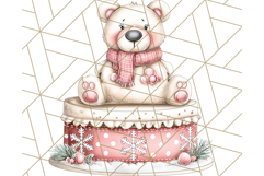 Christmas Cake Clipart PNG, Cottagecore Holiday Desserts Product Image 2