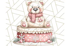 Christmas Cake Clipart PNG, Cottagecore Holiday Desserts Product Image 2