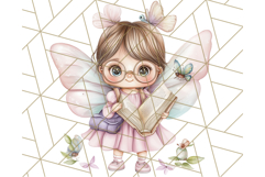 Bookish Fairy PNG Clipart, Whimsical Reading Elements Png Product Image 2