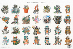 Quirky Autumn Raccoon Clipart Product Image 4
