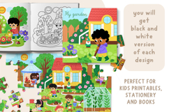 Garden clipart, patterns, backgrounds, designs for kids Product Image 10