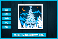 10 Christmas 3d paper cuts SVG I Christmas scene shadow box Product Image 11