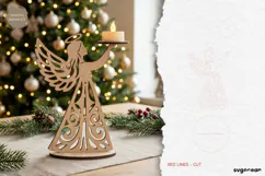 Christmas Angel Candle Holder Laser Cut | Glowforge | SVG Product Image 2
