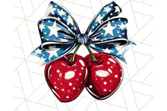 Coquette 4th of July Png, Patriotic Hearts and Bows Clipart Product Image 2