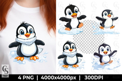 Cute Baby Penguin Clipart Sublimation PNG Product Image 1