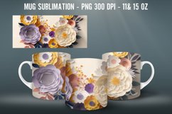 Flowers 3D Mug Sublimation PNG Mug Wrap Product Image 2