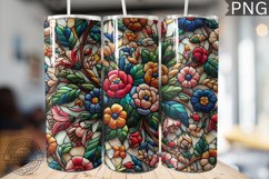 Embroidered Flowers Tumbler Wrap - High Quality 300 Dpi Product Image 1